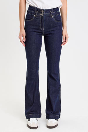 flared jeans dark blue denim