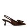 Sacha satijnen slingback pumps met strik bruin