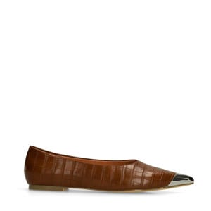 loafers met crocoprint bruin