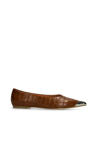 loafers met crocoprint bruin