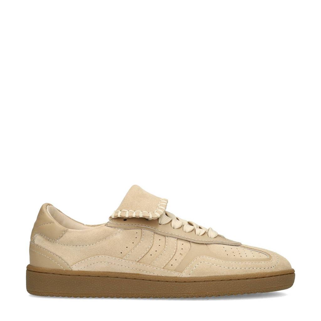 Beige dames Sacha suède sneakers met veters