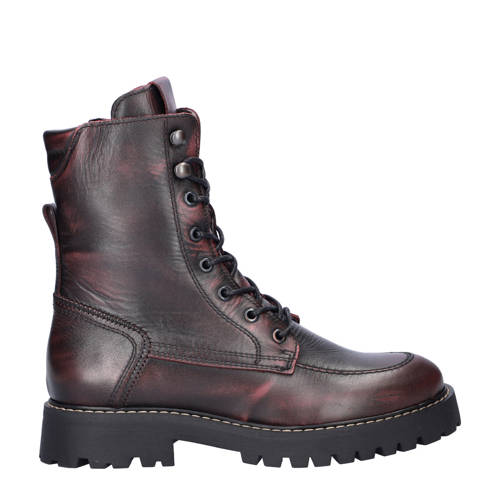 Nelson gevoerde leren veterboots bordeaux afbeelding