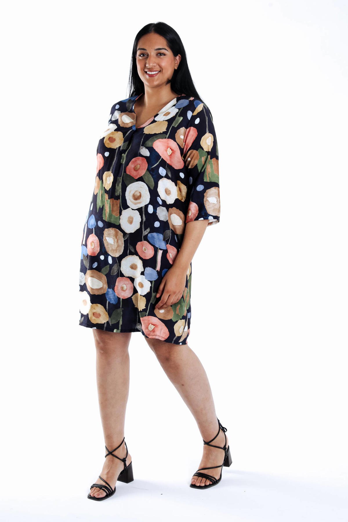 Paprika jurk marine/multi kopen? Morgen in huis wehkamp