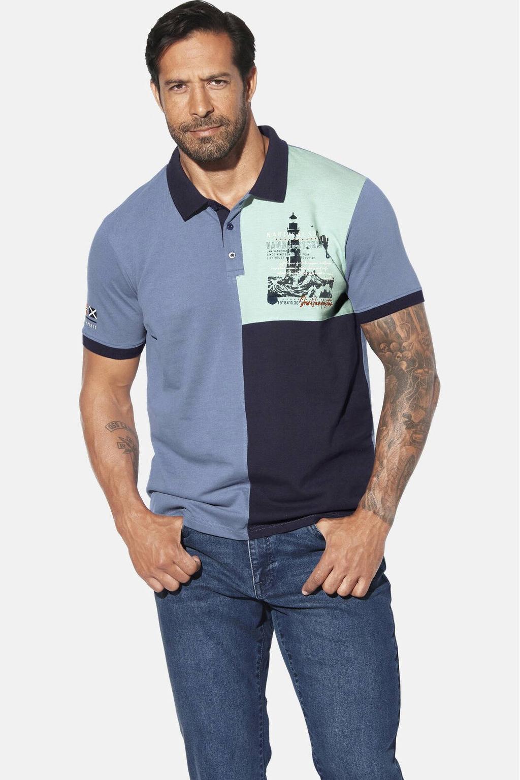 Jan Vanderstorm loose polo LARSDAL Plus Size blauw