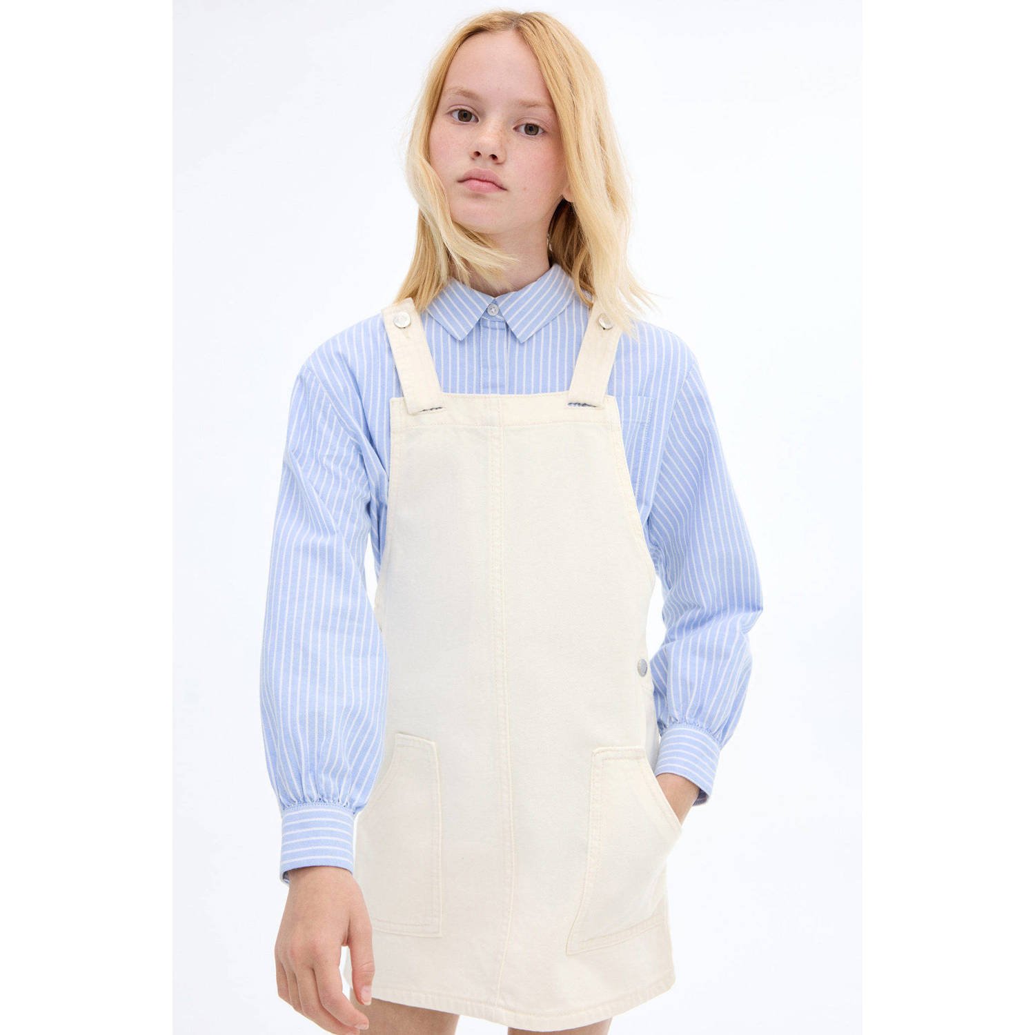 Mango Kids spijkerjurk ecru