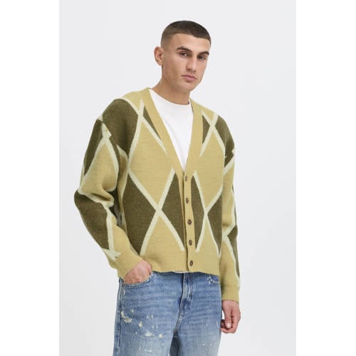 Solid gebreid vest met wol groen afbeelding