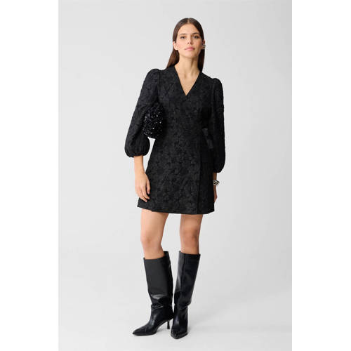 Shoeby jacquard A-lijn jurk zwart afbeelding