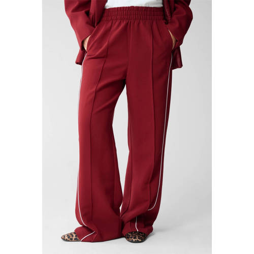 Shoeby wide leg high waist broek rood afbeelding