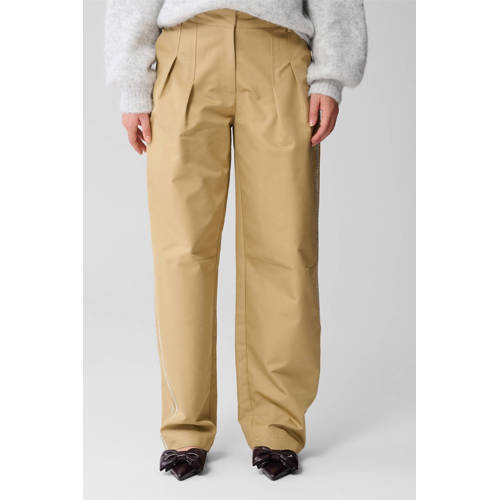 Shoeby wide leg high waist broek beige met glitter afbeelding