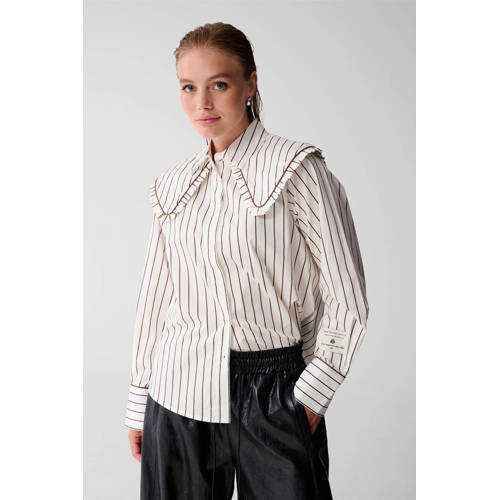 Shoeby gestreepte blouse ecru afbeelding