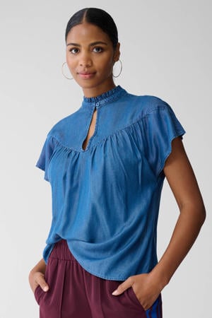 denim top blauw