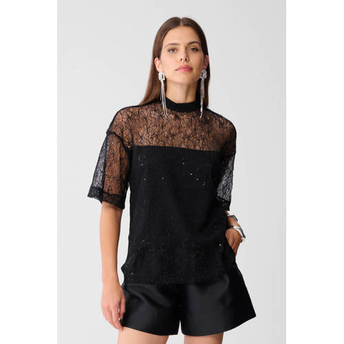Shoeby top zwart met pailletten afbeelding