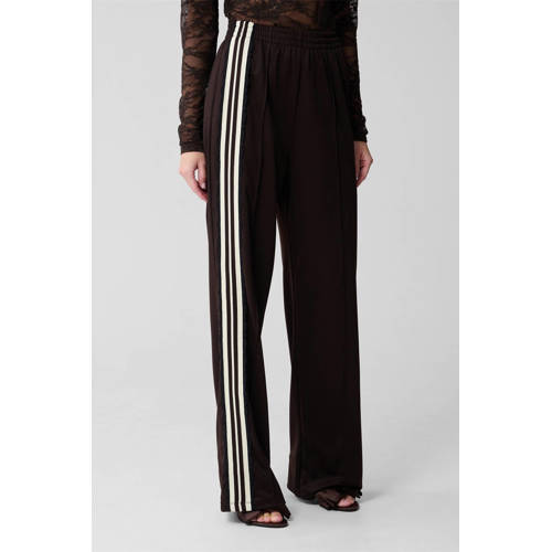 Shoeby wide leg high waist broek donkerbruin afbeelding