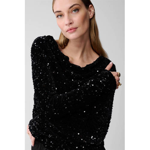 Shoeby top zwart met pailletten afbeelding