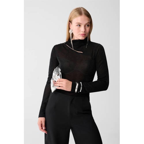 Shoeby top zwart met glitter afbeelding