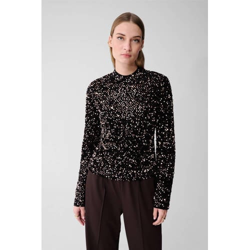 Shoeby top zwart met pailletten afbeelding