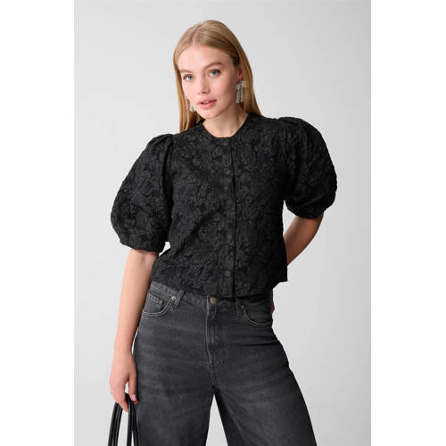 Shoeby gebloemde blouse zwart afbeelding