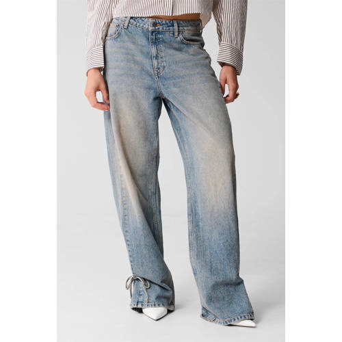 Shoeby high waist straight leg jeans medium blue denim afbeelding