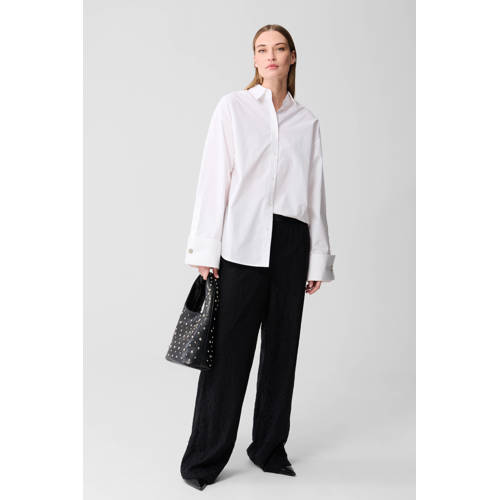 Shoeby wide leg high waist broek zwart afbeelding
