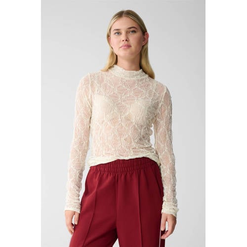 Shoeby top ecru met parels afbeelding