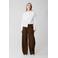 Shoeby barrel high waist broek met wol donkerbruin