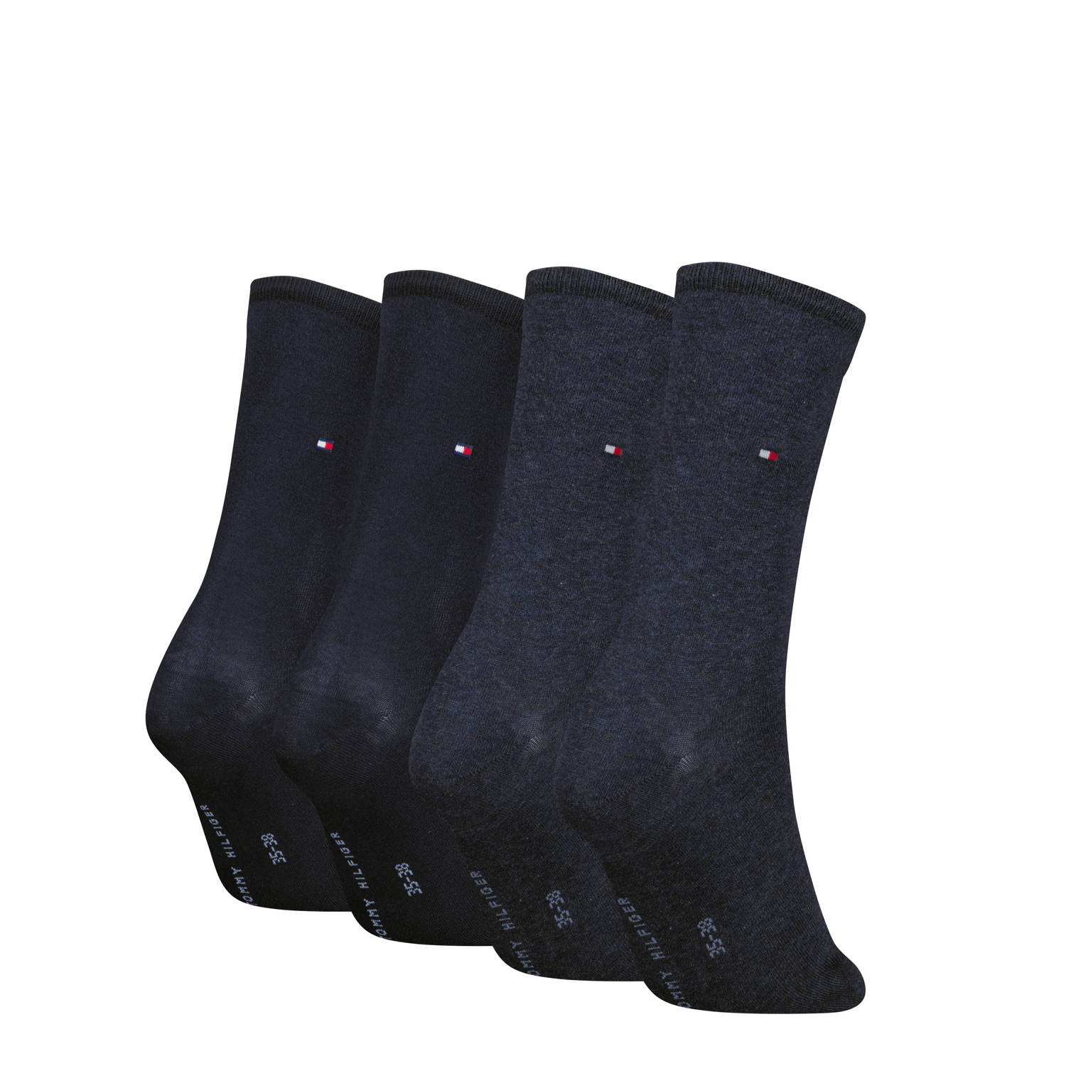 Tommy Hilfiger sokken met logo set van 4 donkerblauw