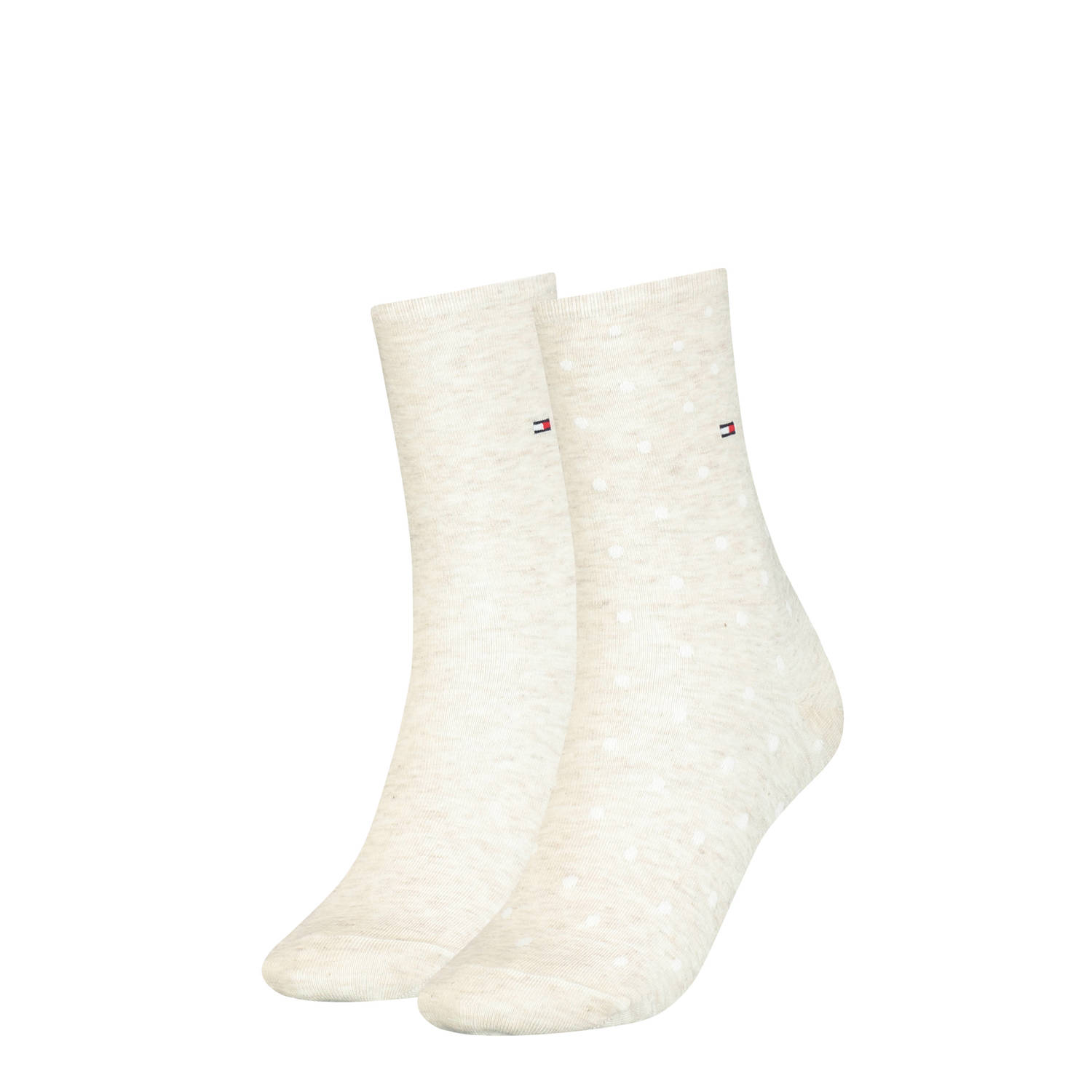 Tommy Hilfiger sokken met stippen set van 2 beige