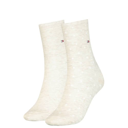 Tommy Hilfiger sokken met stippen - set van 2 beige afbeelding
