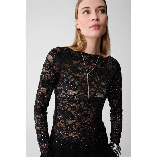 Shoeby kanten top zwart afbeelding