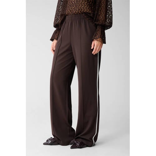 Shoeby wide leg high waist broek bruin afbeelding