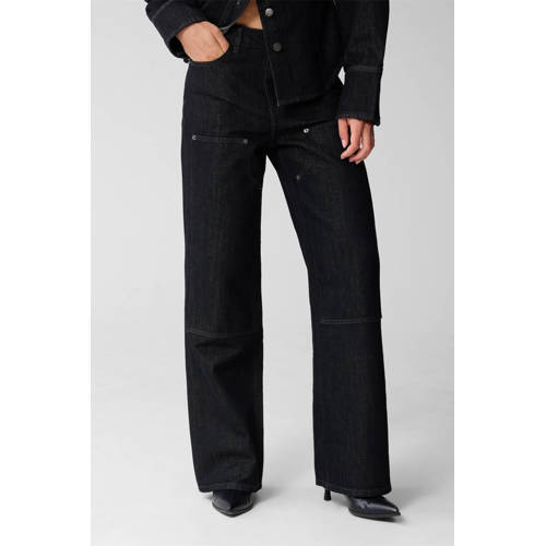 Shoeby Studio high waist straight leg jeans black denim afbeelding