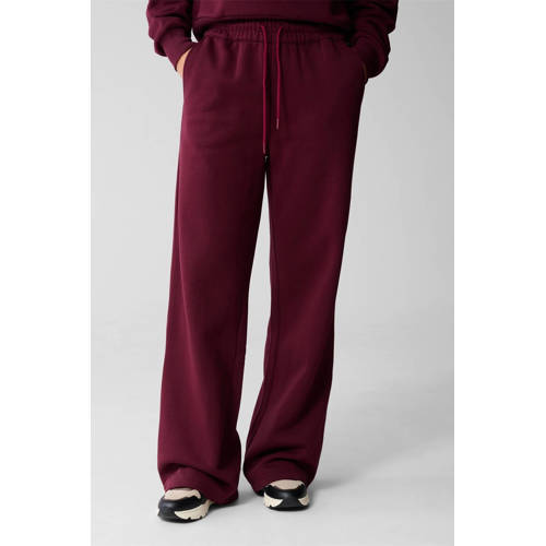 Shoeby wide leg high waist joggingbroek donkerrood afbeelding