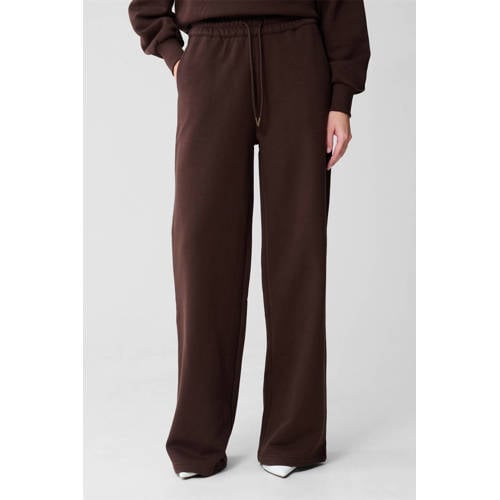 Shoeby wide leg high waist sweatpants bruin afbeelding