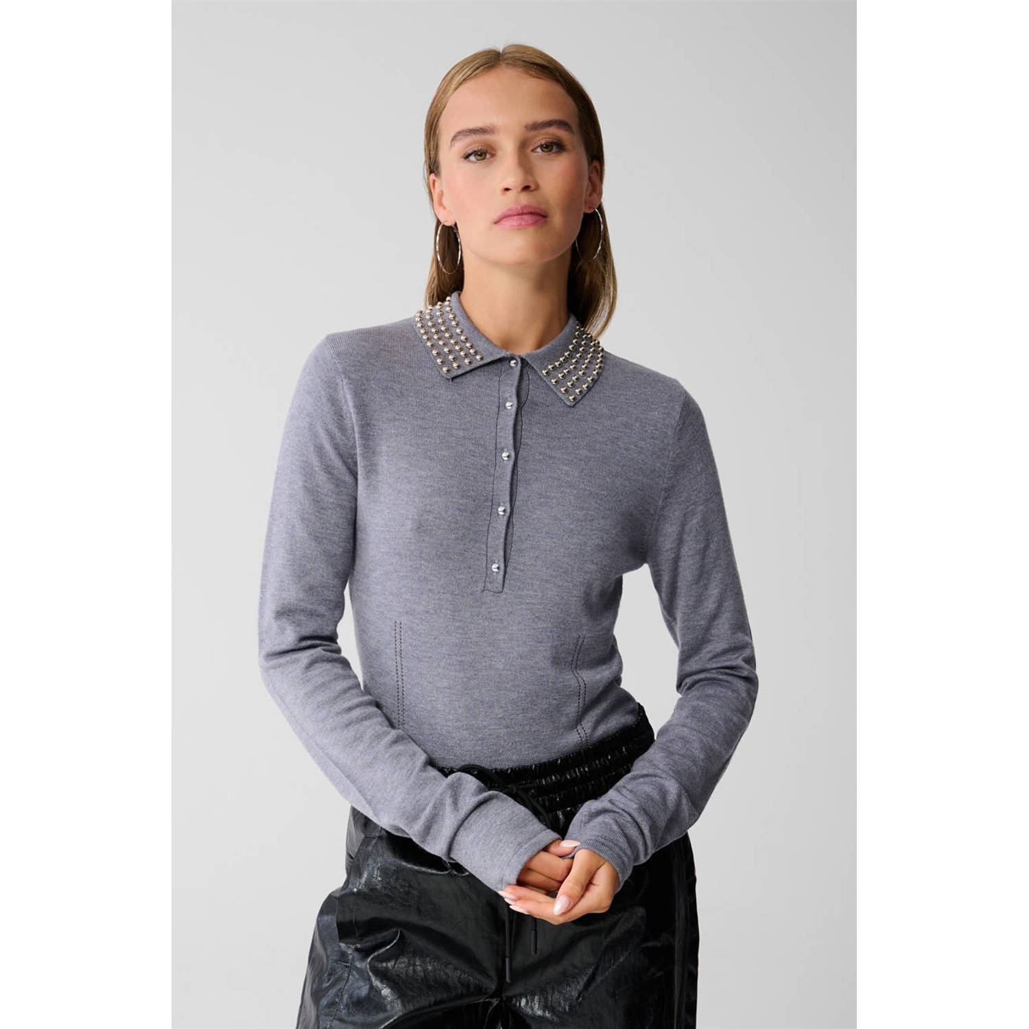 Shoeby wollen pullover trui lichtgrijs