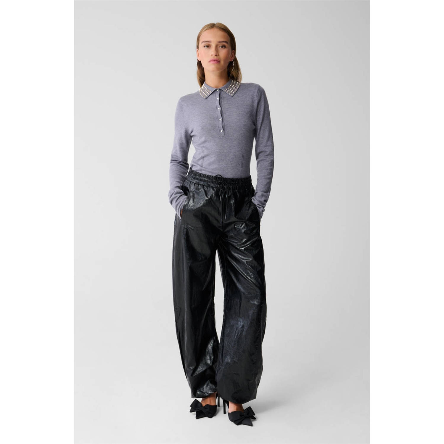 Shoeby wollen pullover trui lichtgrijs