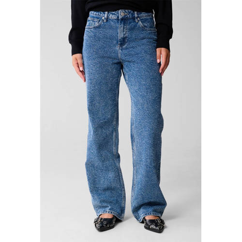Shoeby high waist straight leg jeans medium blue afbeelding