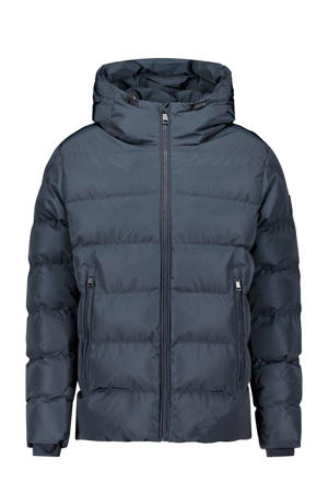 gewatteerde jas donkerblauw