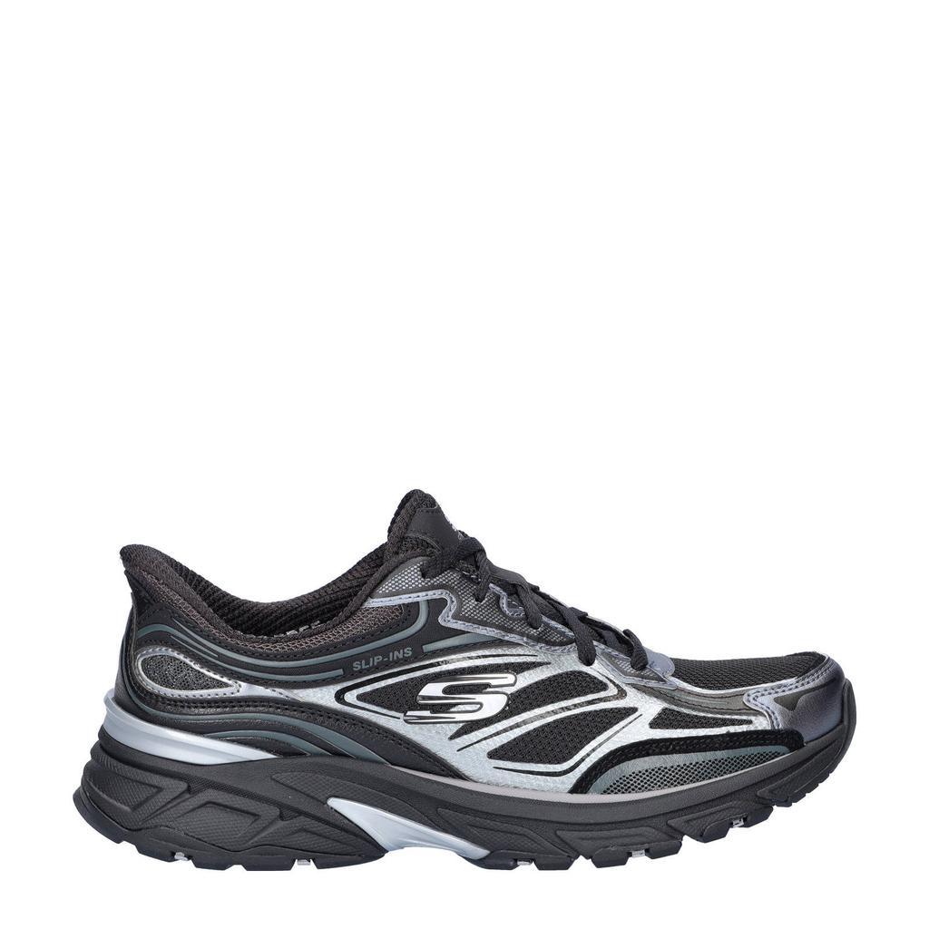 Zwart en multikleurige dames Skechers Hands Free Slip-Ins Stamina Sport chunky sneakers van textiel en met elastische veters