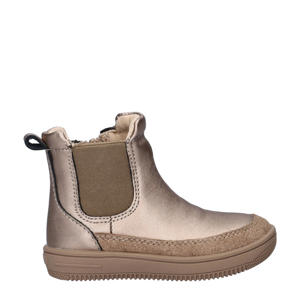   leren enkelboots goud
