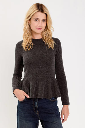 peplum top antraciet