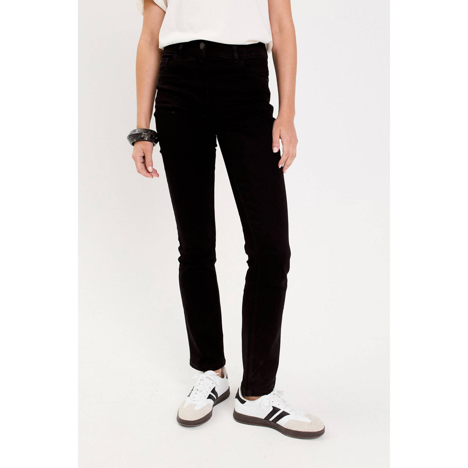 Cache straight leg jeans black denim