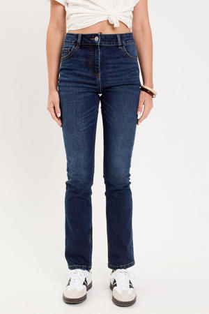 straight leg jeans dark blue denim