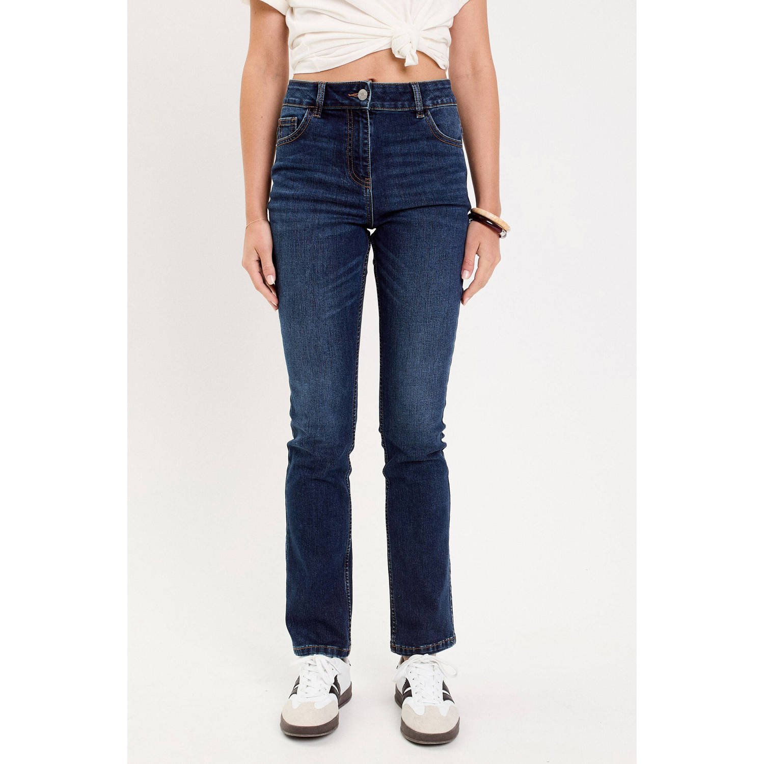 Cache straight leg jeans dark blue denim