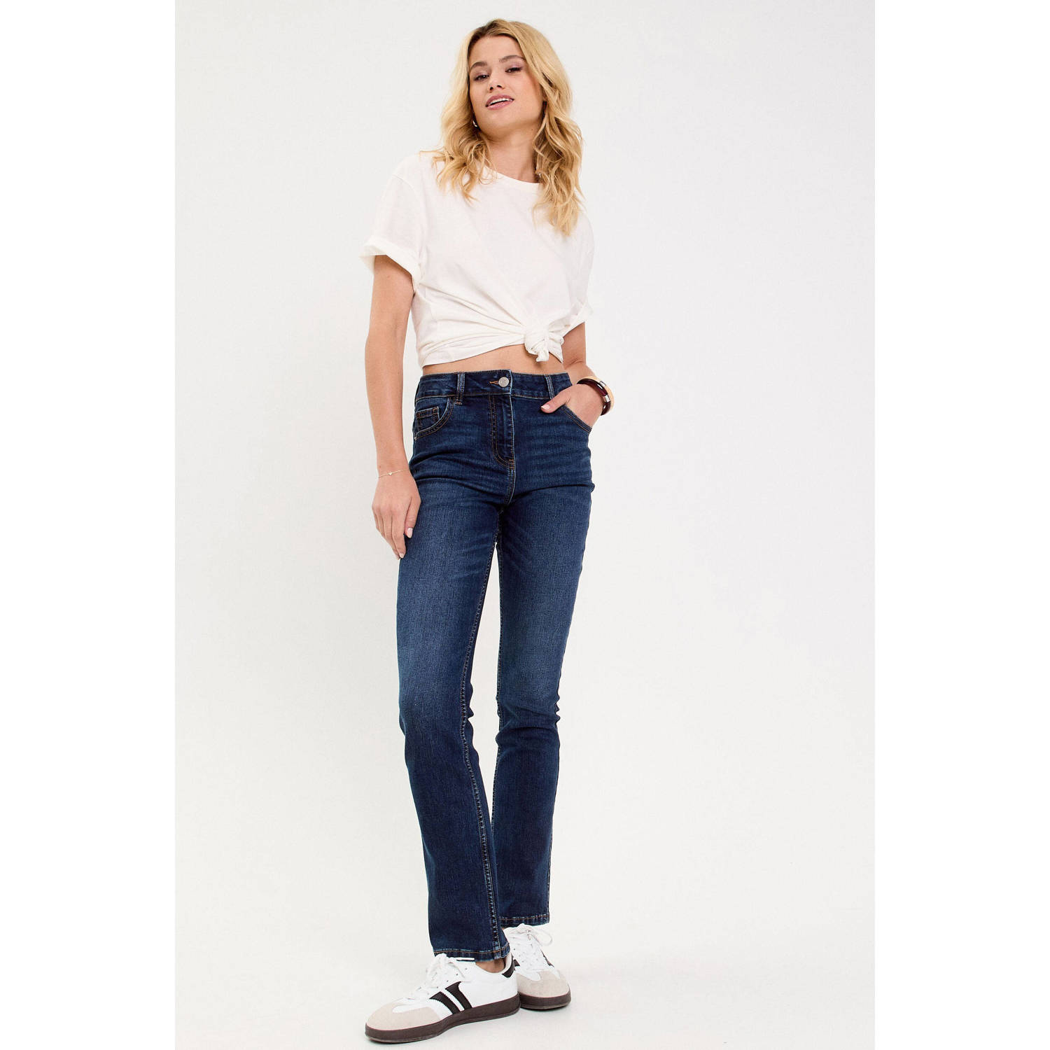 Cache straight leg jeans dark blue denim