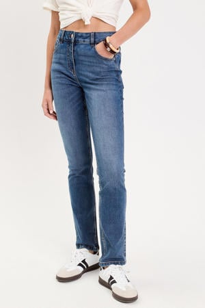 straight leg jeans medium blue denim
