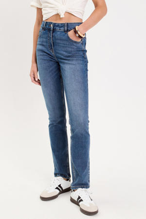 straight leg jeans medium blue denim