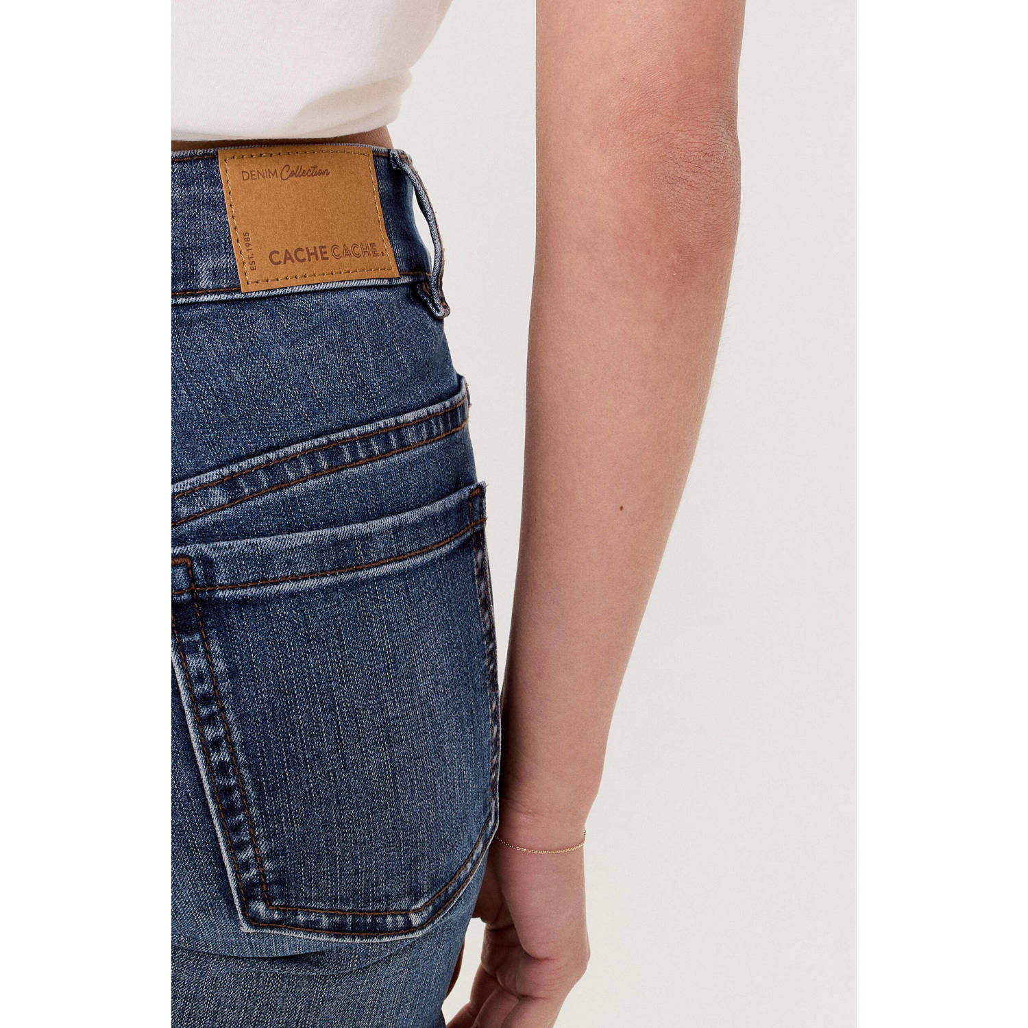 Cache straight leg jeans medium blue denim