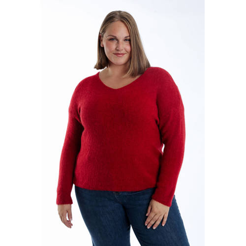 Paprika pullover trui met wol rood afbeelding