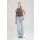America Today mouwloze top rib gebreid