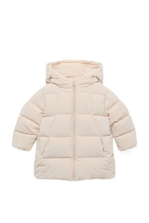 gewatteerde jas beige